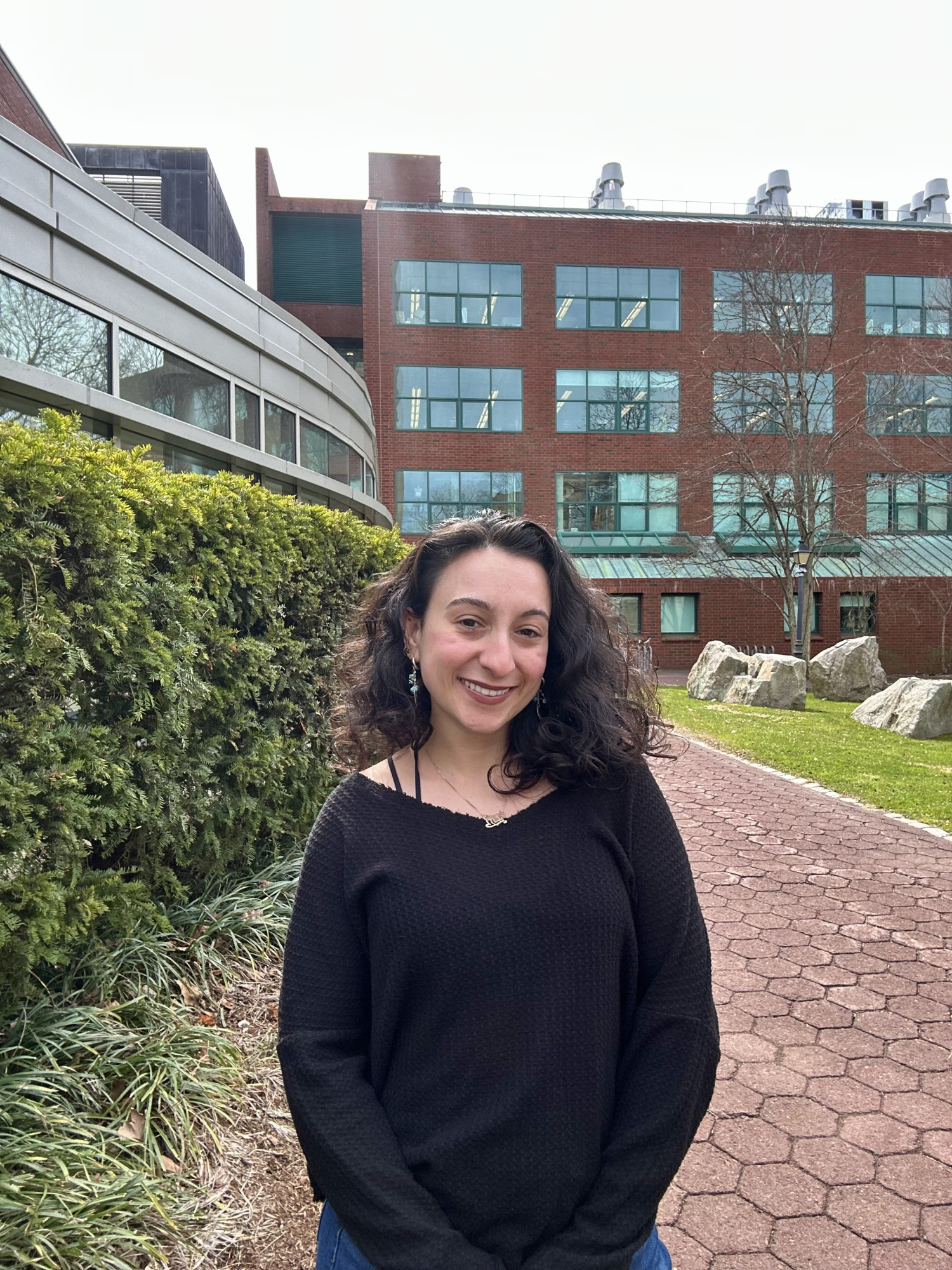 Hannah Shabtian standing outdoors on the Brown University campus.