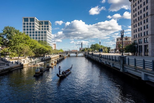 Providence river with buildings on either side