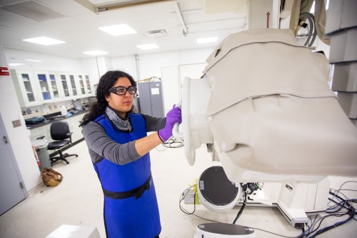 Grad student working in a lab