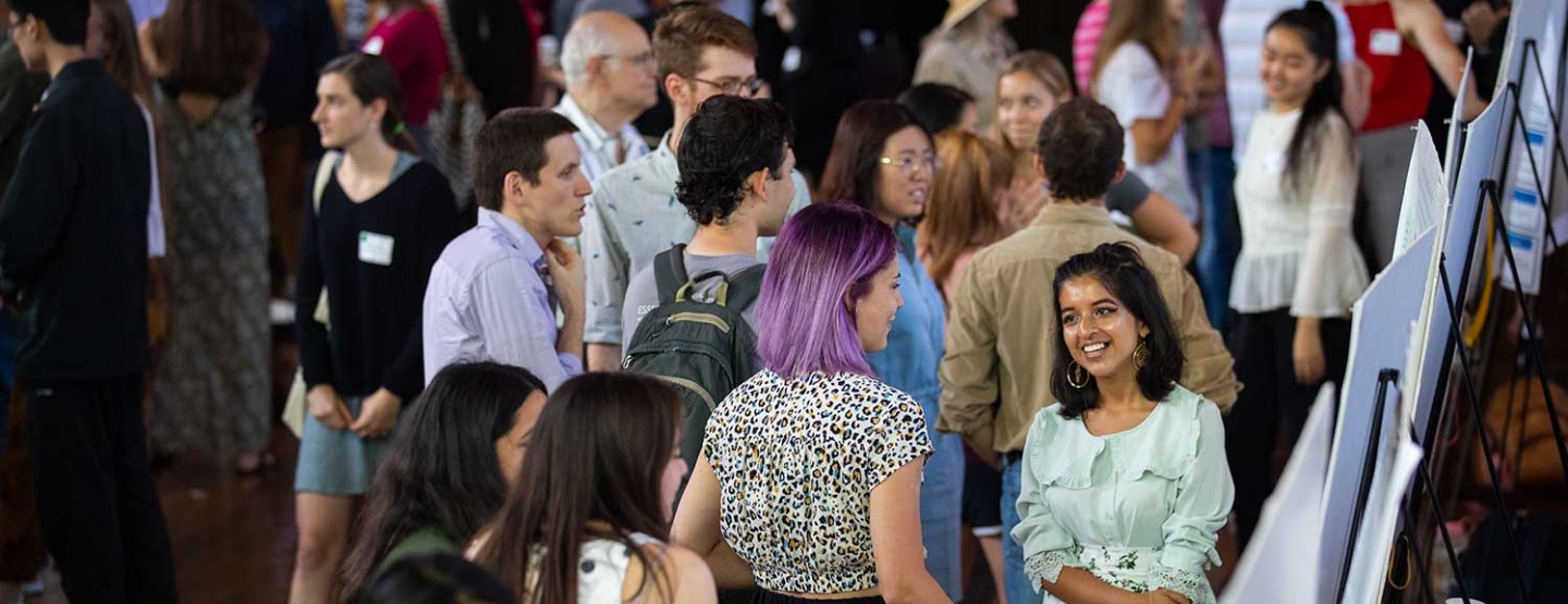 Students at a research symposium